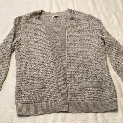 Talbot s Grey Dress Cardigan W/ Silver Threads 