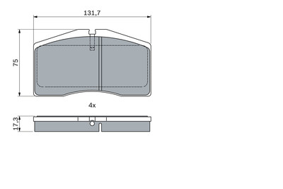 BOSCH 0 986 494 950 Bremsbelagsatz, Scheibenbremse für PORSCHE