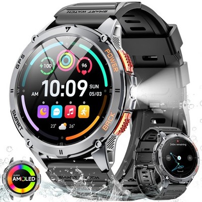 1.43'' Smart Watch GPS For Android iOS AMOLED Display IP68 Waterproof 530mAh