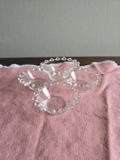 VTG Imperial Clear Candlewick Boopie Glass Individual Salt & Pepper Cellars