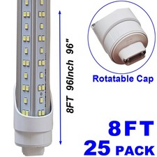 2 Pins R17D 8FT LED Tube Light T8 HO 144W 8ft Led Bulb Shop Light 6500K 25Pcs