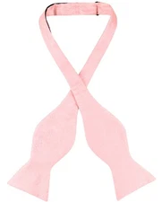 Vesuvio Napoli SELF TIE Bow Tie PINK Color PAISLEY Design Mens BowTie