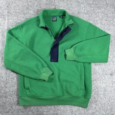 Vintage Y2K GAP Anorak Fleece Pullover Green Small Casual VTG Outdoors