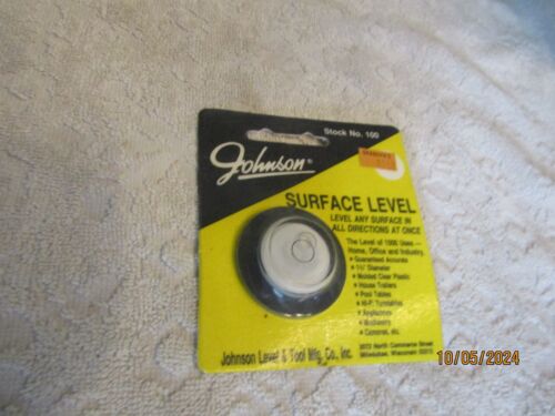 Vintage Johnson Circular Surface Precision Bullseye Level Stock No 100 1980 NOS