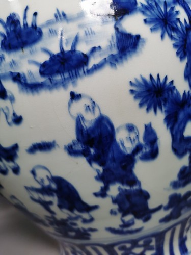 Feine chinesische Ming Dynastie Jiajing Porzellan blau und weiß Topf Z - Bild 6 von 9