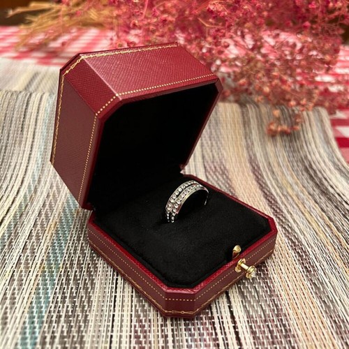 Vintage achteckige Leder Ring Box Goldrand inspiriert schwarz Schmuck Display Geschenk - Bild 3 von 9