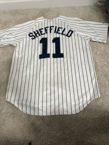 Majestic MLB New York Yankees Gary Sheffield #11 Jersey Size XL Pin Stripes - Picture 8 of 8