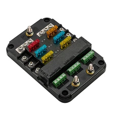 Fuse Box Holder with Red Blue Indicator Multi-Bit Car Fuse Box for RV Yacht