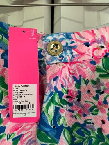 NWT $78 Lilly Pulitzer Buttercup Knit Scallop Shorts Size 4 Spring in your step - Picture 2 of 2