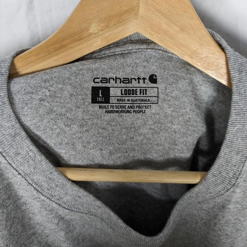 Carhartt Mens Loose Fit Long Sleeve Crewneck Pocket T-Shirt Size Large Workwear - Picture 2 of 5