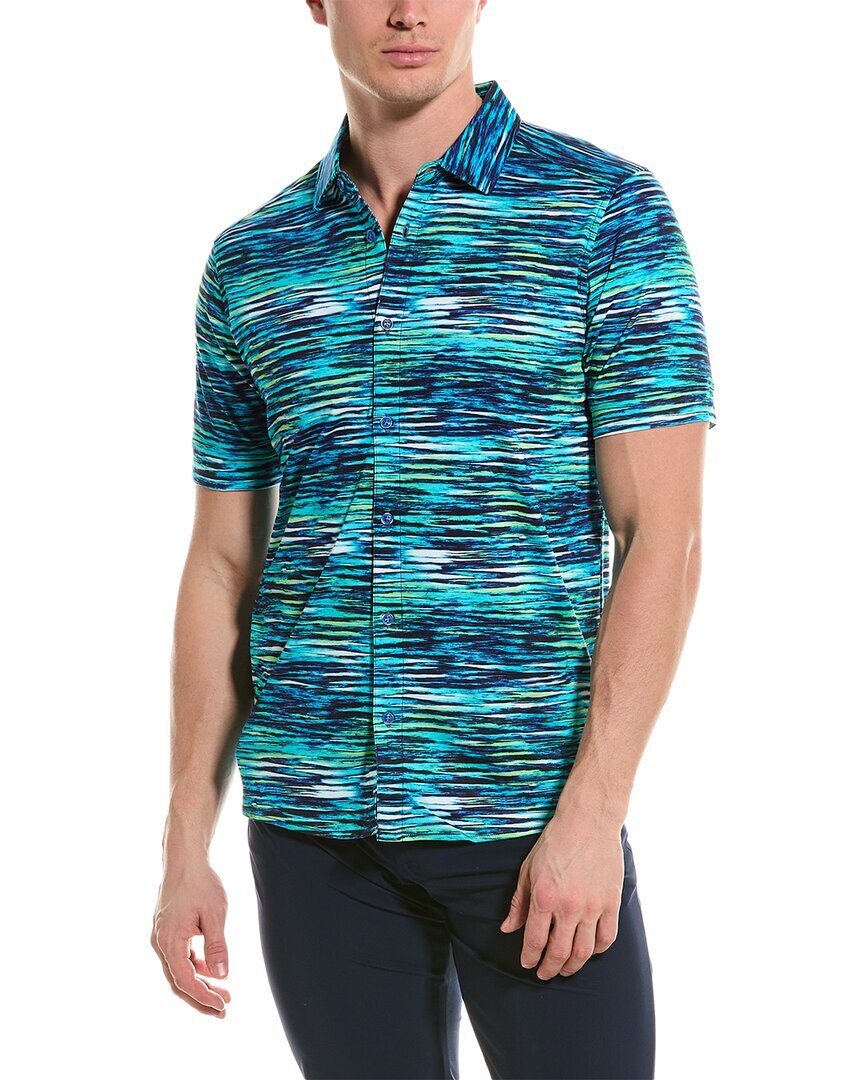 Мужская рубашка на пуговицах спереди с принтом Raffi Slub 13790₽