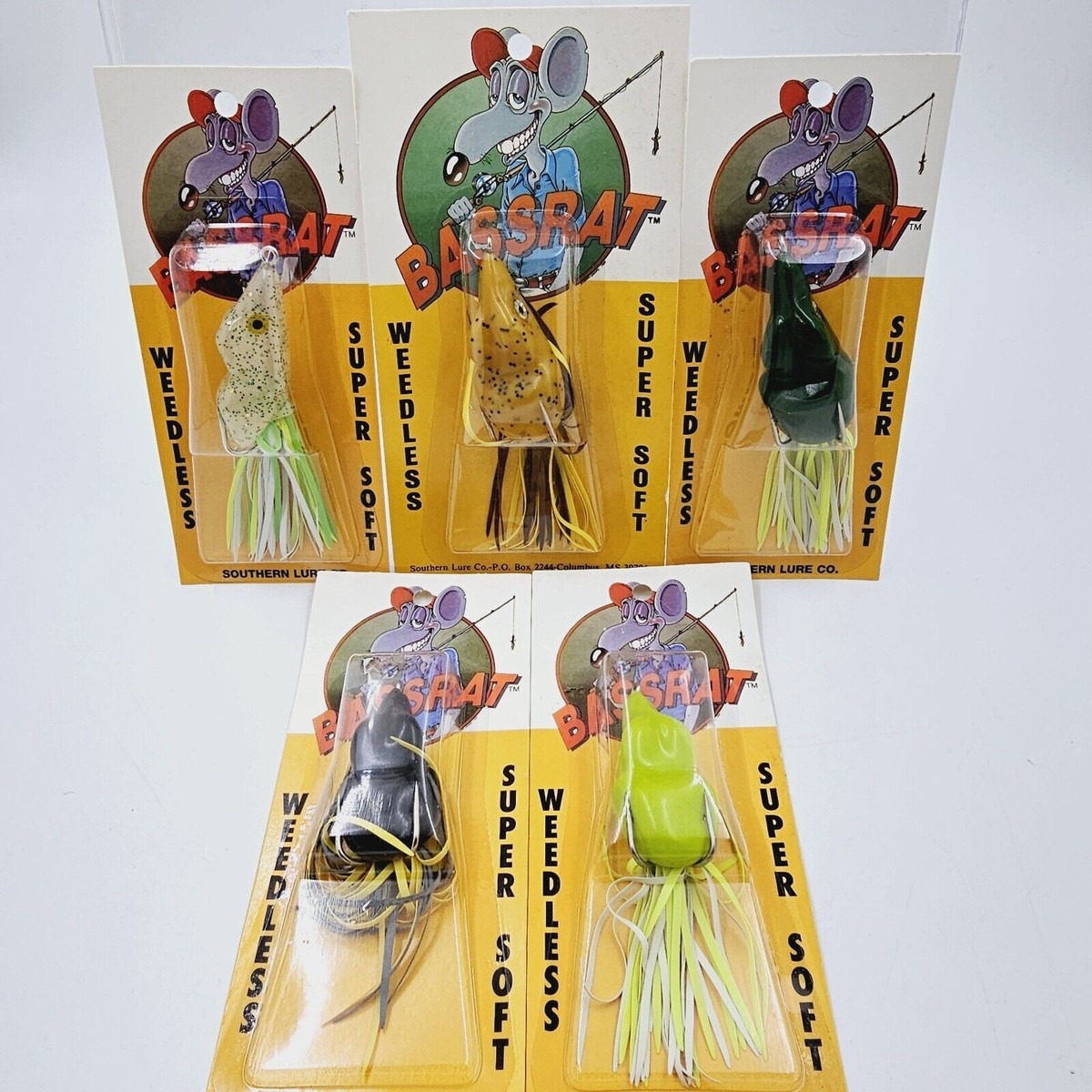 Vtg Southern Lure Co Scum Frog BR Bassrat Weedless Super Soft