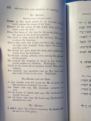 Raro Dr. David Einhorn ""Libro de Oraciones para Congregaciones Judías"" 1913 Judaica - Imagen 9 de 11