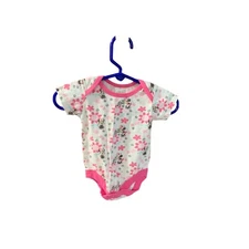 Disney GIrls Infant baby Size 0 3 months 1 Piece Bodysuit short sleeve pink minn
