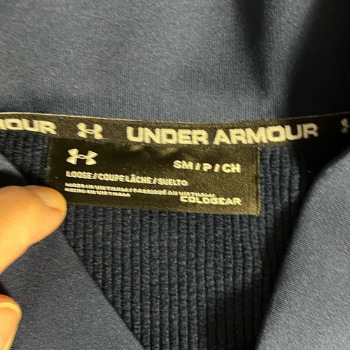 Felpa Under Armour Cold Gear Uomo Piccola Blu Navy Mezza Zip Strato Gorp Sci - Foto 6 di 10