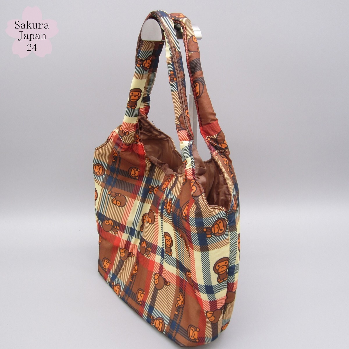 激レア！A BATHING APE “TARTAN CHECK”TOTE BAG BAPE A Bathing Ape Tote Bag Plaid Pattern smart December