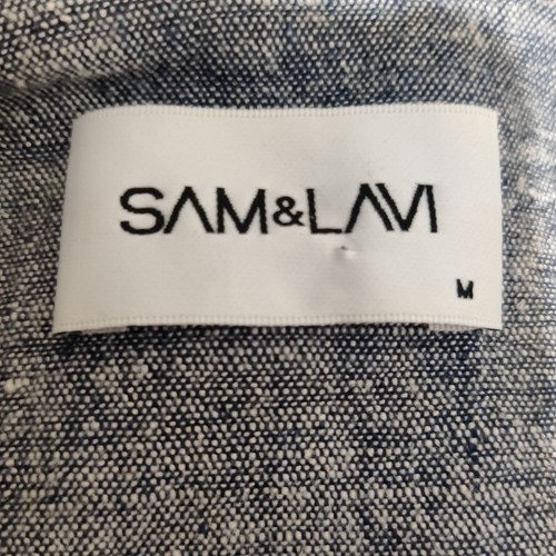 Sam & Lavi M Chambray Blue Cotton Linen Peplum Tank Top Tailored Natural Fibers - Picture 5 of 8