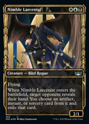 MTG Streets of New Capenna GILDED FOIL U Nimble Larcenist #386