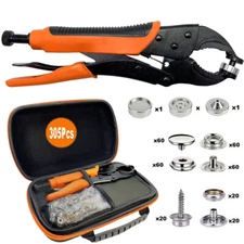 Heavy Duty Snap Fastener Tool Kit Boat Cover, Metal Snaps, Canvas, Sewing ,Tarps