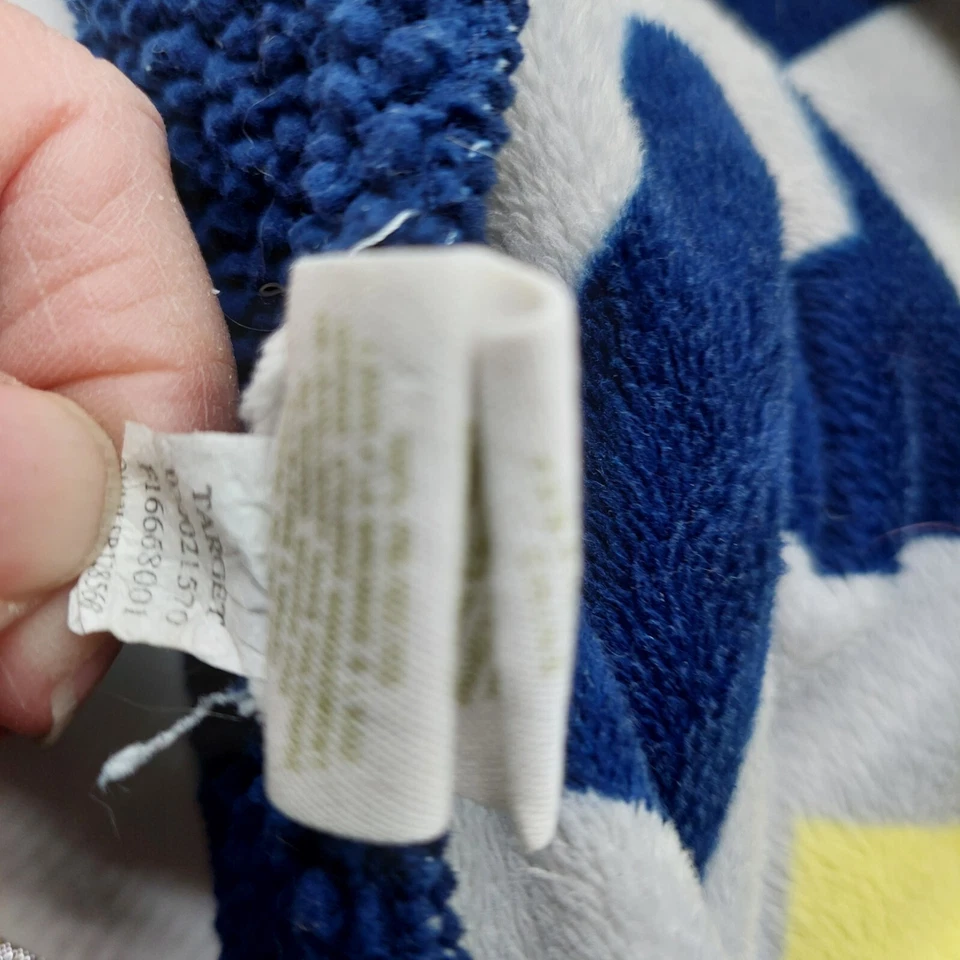 Manta de bebé Circo Target gris Sherpa Chevron Lovey gris rojo verde azul 39x28 Foto 3 de 4