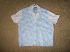 ALFRED DUNNER PETITE WOMEN'S BLUE TOP SIZE PETITE MEDIUM