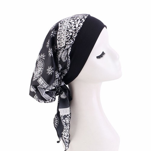 Gorro con estampado de hiyab preatado gorro turbante musulmán envoltura quimioterapia cáncer gorras - Imagen 49 de 54