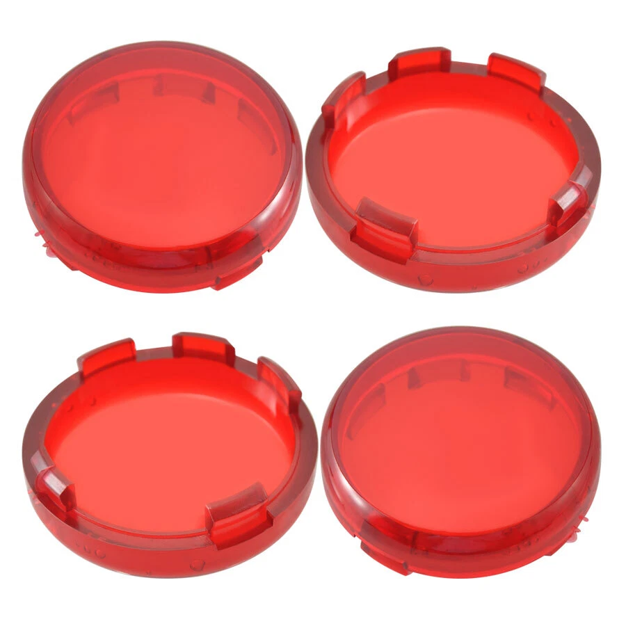 4x Cubiertas Len de luz de giro rojas aptas para Harley Sportster 883 72 Softail Dyna Foto 4 de 4