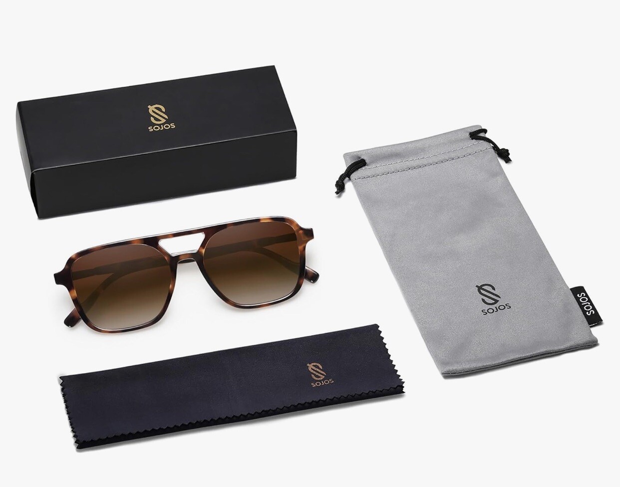 Retro Aviator Sunglasses for Women Men,Trendy Rectangle Womens Mens Shades-image