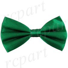 New in box men's pre-tied bowtie 100 silk Emerald green solid formal wedding