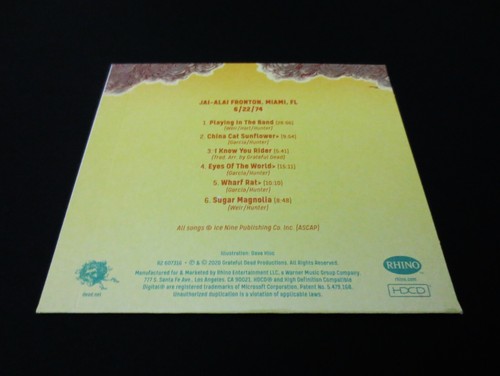 Grateful Dead Dave's Picks 2020 Bonus Disc CD Jai Alai Miami 6/22/74 1974 DP 34 - Picture 4 of 12