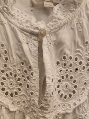 loft blouse medium petite white eyelet lace top - Picture 2 of 10
