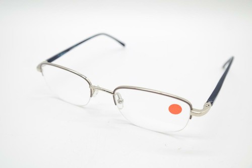 Vintage Das Monokel OU 31-595-01 Silber Blau Halbrand Brille Brillengestell NOS - Bild 3 von 6