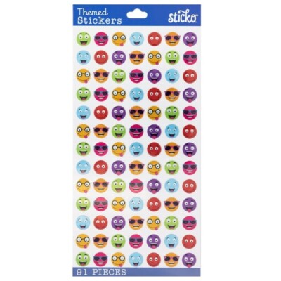 Sticko Bright Smiley Face Emoji Foil Stickers Craft Scrapbook Papercraft Planner