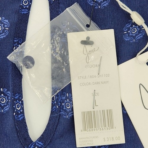 Joie Isidora Romper Womens Size Large Blue Silk Summer Resortwear Nautical Boho - Picture 10 of 12