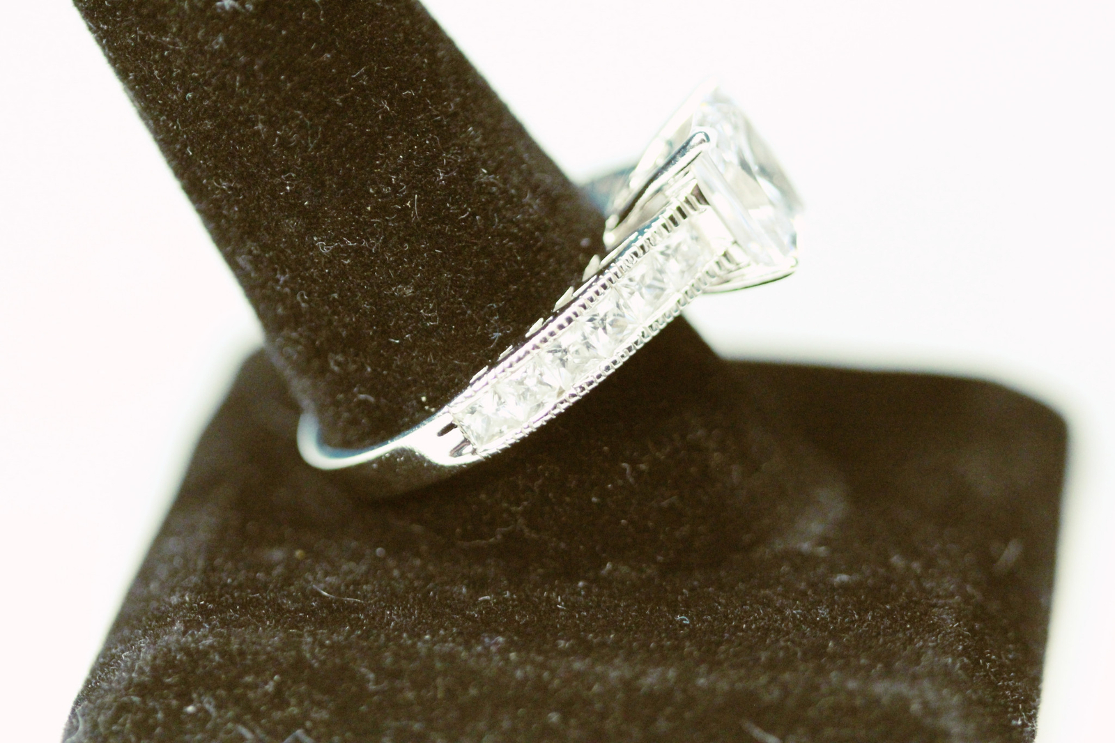 925 Sterling Silver Size 9.75 Rectangular Cut CZ … - image 4