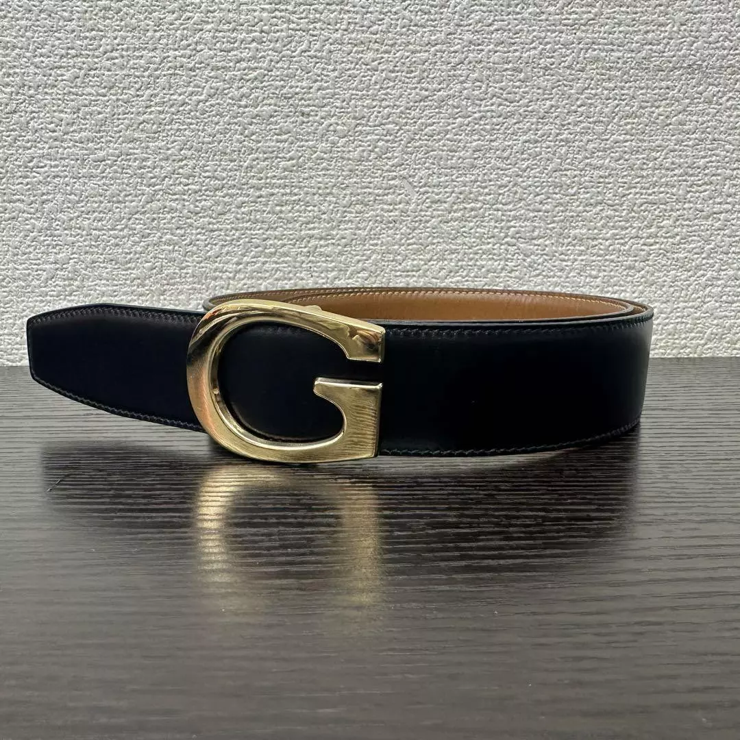 Ceinture mode réversible GUCCI noir marron unisexe authentique