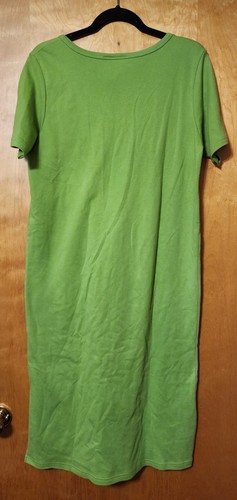 Vintage Bob Mackie Embroidered Citrus Lemon Lime Green Cotton Shirt Dress - Med - Picture 3 of 9