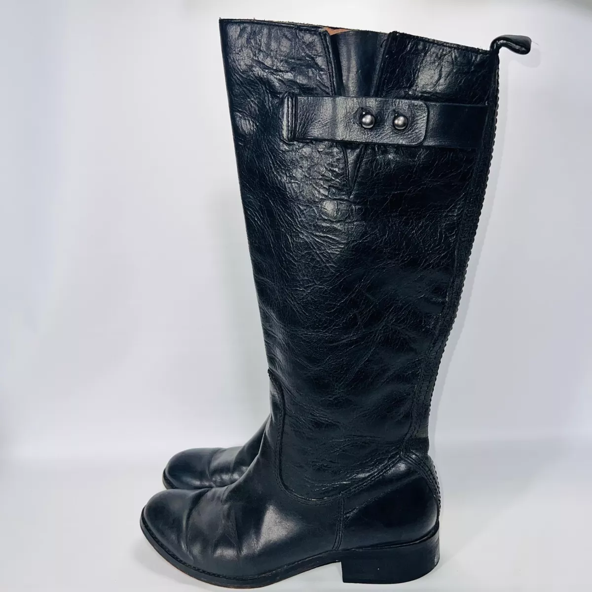Spirit by Lucchese Bailey Riding Boots Black Leather Women s 8.5 M