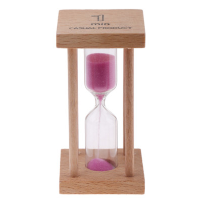 1 Minute Sand Eieruhr aus Holz mit lila Sand für Kinder Zähneputzen