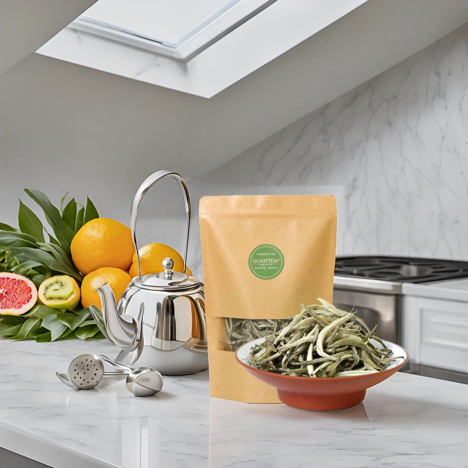 Goartea 250 г первоклассная серебряная игла белый чай Бай хао Инь Чжэнь китайские наконечники россыпью - Изображение 4 из 4