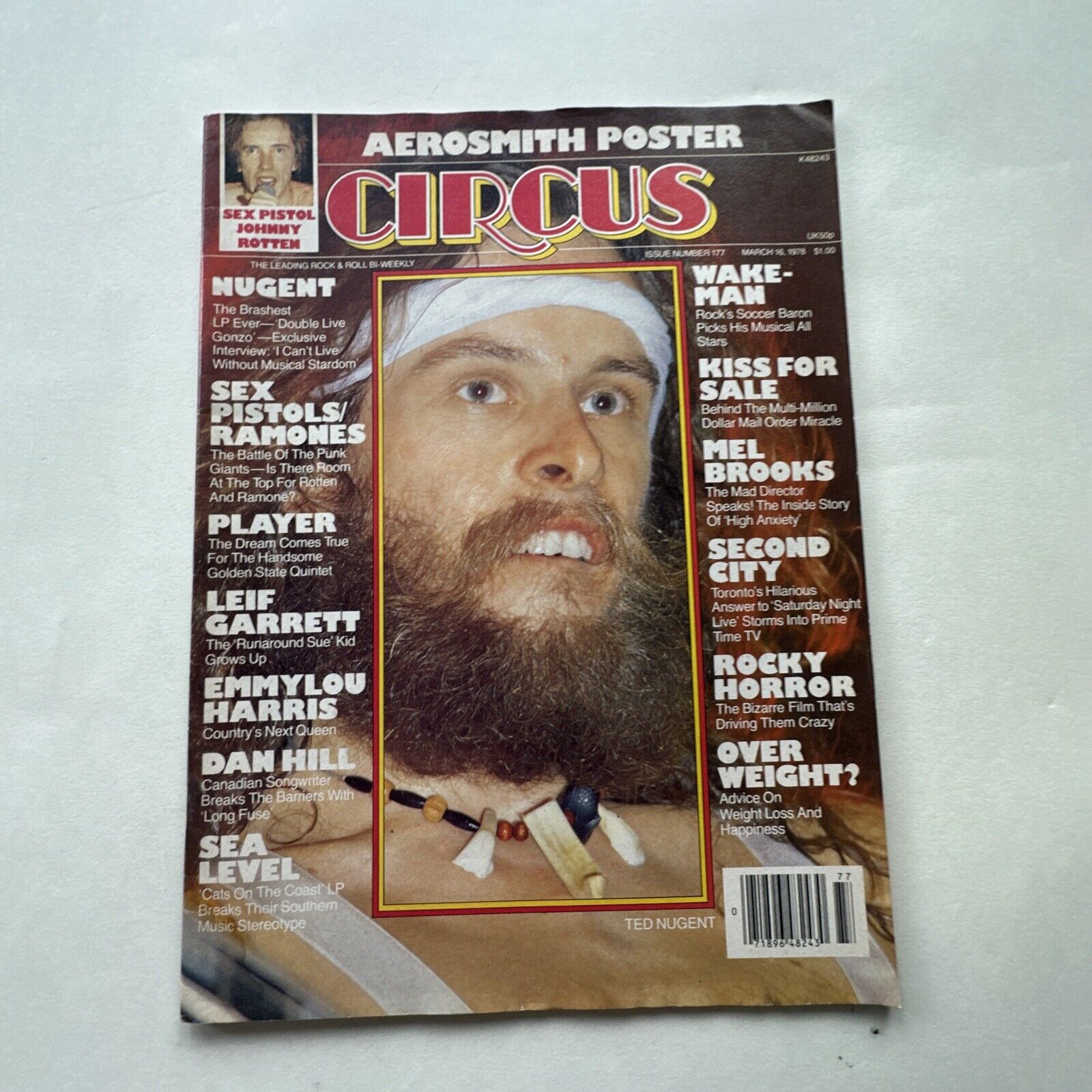 Vintage Circus Magazine Aerosmith Poster Sex Pistols Johnny Rotten