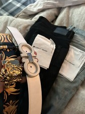 Versace La Medusa Men's Leather Belt - Black, Size 34