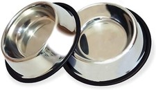 Pet Pau Premium Stainless Steel Dog Bowl with Anti-Skid Rubber Base