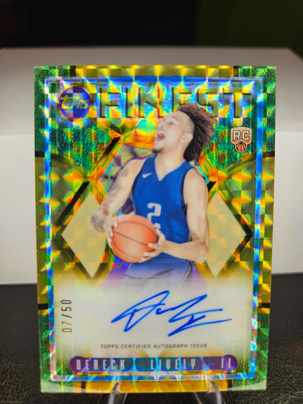 2023-24 Topps Finest Dereck Lively Gold Geometric Auto /50