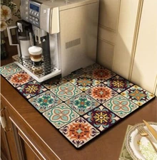 Colorful Coffee Maker Mat for Countertop Cute Coffee Mat Coffee Bar Accessori...