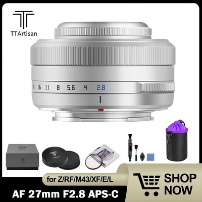 TTARTISAN AF 27mm F2.8 Pancake Objektiv Für Fuji X Mount – Ultra-kompakt, Unter 100g, Inkl. Zubehör (Weiß)