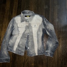 Vtg Todd Oldham Cosmic Splatter Acid Wash Trucker Denim Jean Jacket Women Medium