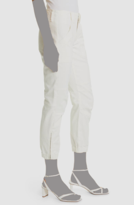 $278 Frame Women's Off White Moto Stretch Zipper Cuffed Pants Size
