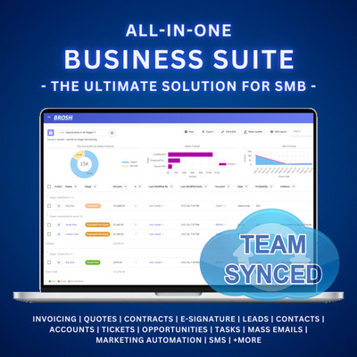 SUITE EMPRESARIAL TODO-EN-UNO SINCRONIZADA PARA EQUIPOS + Mi Pipeline - BROSH