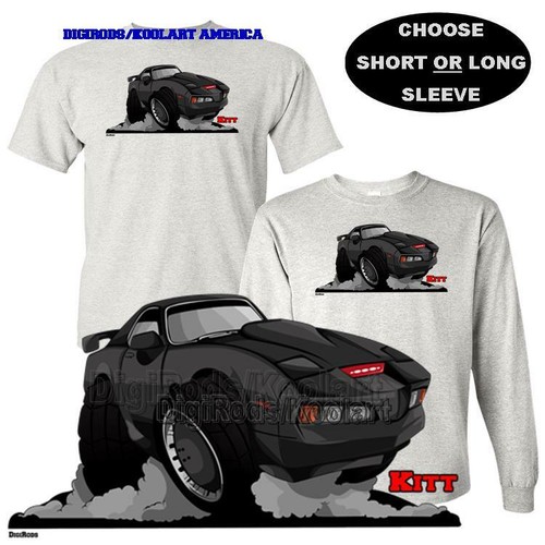 Maglietta Kitt Knight Rider TV Pontiac Trans Am Digirods / Koolart Cartoon Car - Foto 1 di 8